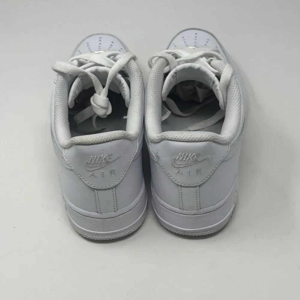 Nike Air Force 1 '07 Low Womens 9 Triple White Leather Athletic Shoes Sneakers - Picture 11 of 16